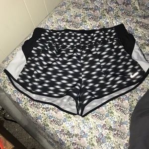 Black and white nike athletic shorts